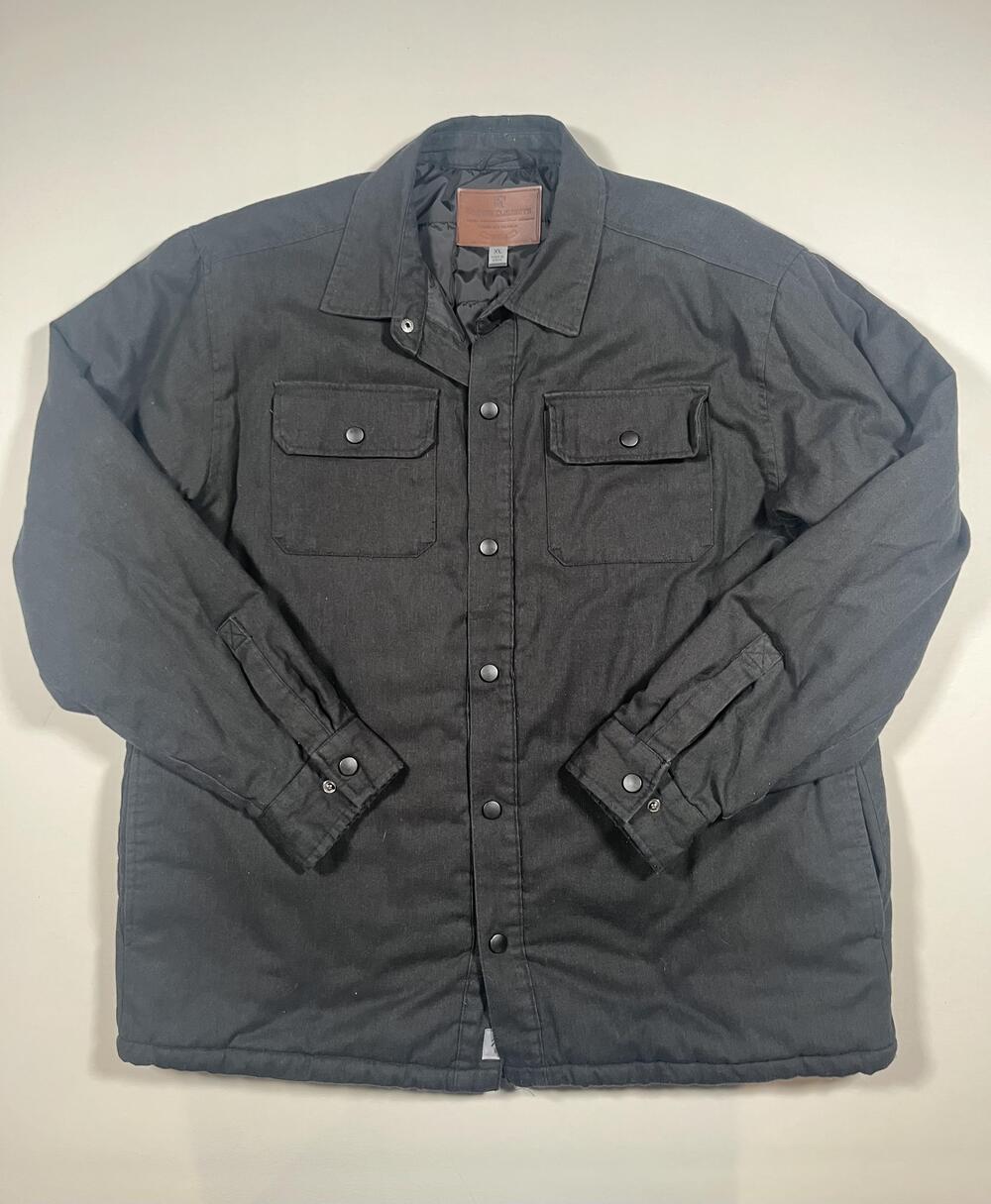 Rugged Elements Jacket Mens XL Gray Quilted Insulated Snap Outdoor Workwear